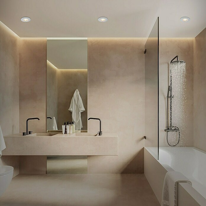 Briloner Led-inbouwspotset (Ø x h: 68 x 25 mm, Chroom, 3 st., Warm wit) | BAUHAUS