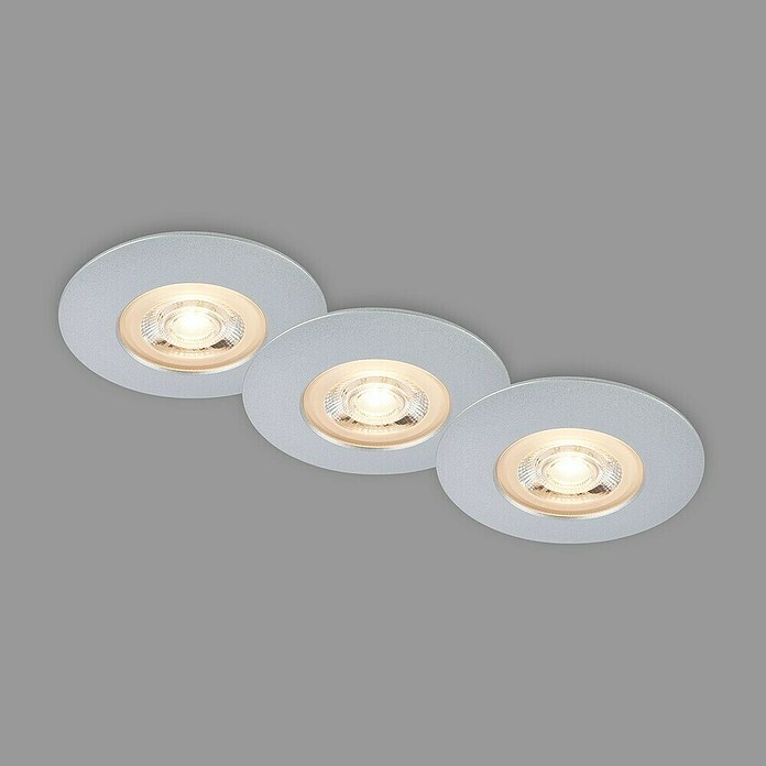 Briloner Led-inbouwspotset (Ø x h: 68 x 25 mm, Chroom, 3 st., Warm wit) | BAUHAUS