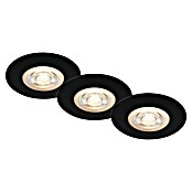 Briloner Led-inbouwspotset (Ø x h: 90 x 25 mm, Zwart, 3 st., Warm wit) | BAUHAUS