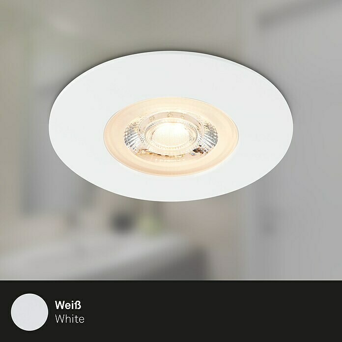 Briloner Led-inbouwspotset (Ø x h: 92 cm x 25 mm, Wit, 3 st., Warm wit) | BAUHAUS