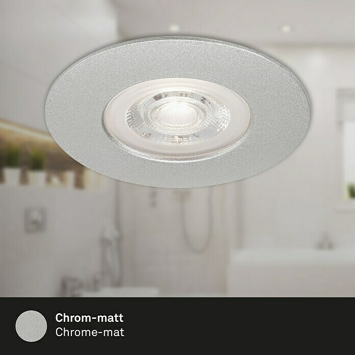 Briloner Led-inbouwspotset Kulana (Ø x h: 90 x 25 mm, Chroom, 3 st., Warm wit) | BAUHAUS
