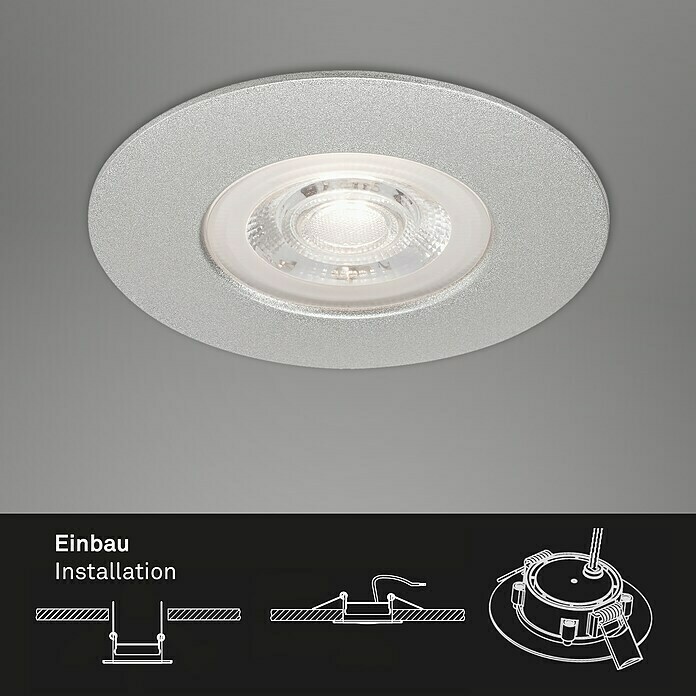 Briloner Led-inbouwspotset Kulana (Ø x h: 90 x 25 mm, Chroom, 3 st., Warm wit) | BAUHAUS