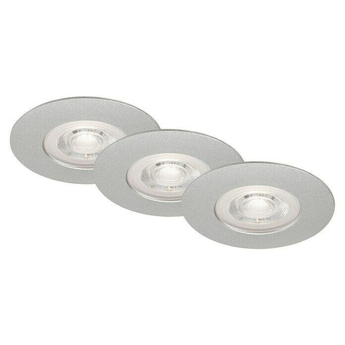 Briloner Led-inbouwspotset Kulana (Ø x h: 90 x 25 mm, Chroom, 3 st., Warm wit) | BAUHAUS