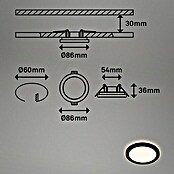 Briloner Led-inbouwspotset (Ø x h: 84 cm x 36,5 mm, Zwart, 3 st., Warm wit) | BAUHAUS