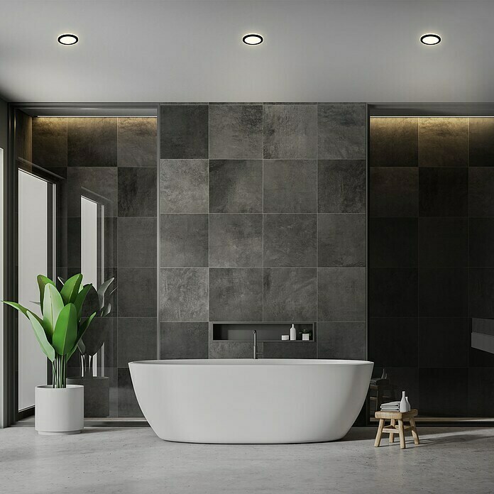 Briloner Led-inbouwspotset (Ø x h: 84 cm x 36,5 mm, Zwart, 3 st., Warm wit) | BAUHAUS