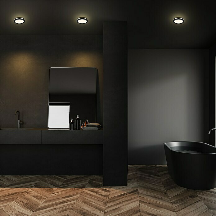 Briloner Led-inbouwspotset (Ø x h: 84 cm x 36,5 mm, Zwart, 3 st., Warm wit) | BAUHAUS