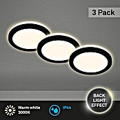 Briloner Led-inbouwspotset (Ø x h: 84 cm x 36,5 mm, Zwart, 3 st., Warm wit) | BAUHAUS