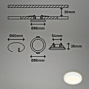 Briloner Led-inbouwspotset (Ø x h: 84 cm x 36,5 mm, Wit, 3 st., Warm wit) | BAUHAUS