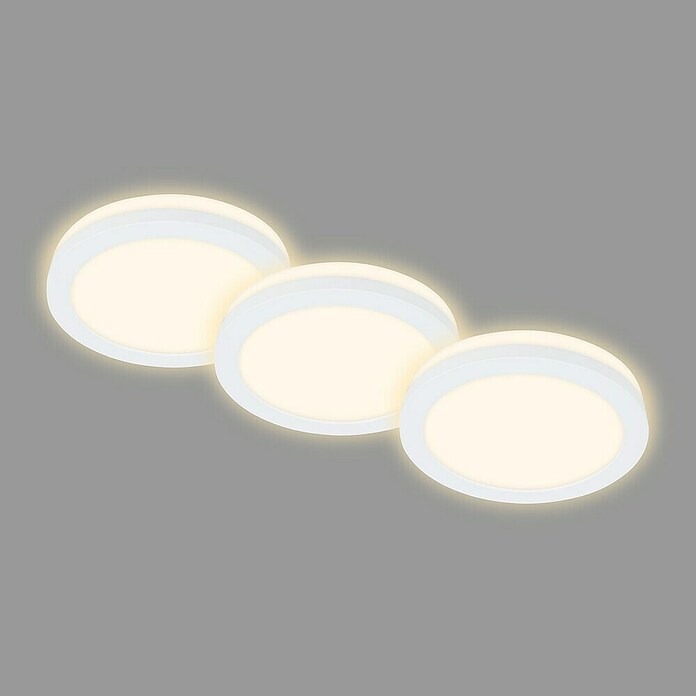 Briloner Led-inbouwspotset (Ø x h: 84 cm x 36,5 mm, Wit, 3 st., Warm wit) | BAUHAUS