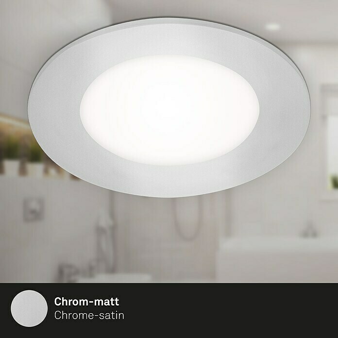 Briloner Led-inbouwspotset Slank (Ø x h: 86 cm x 30 mm, Chroom, 3 st., Neutraal wit) | BAUHAUS