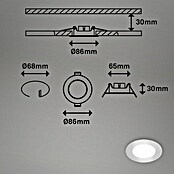 Briloner Led-inbouwspotset Slank (Ø x h: 86 cm x 30 mm, Chroom, 3 st., Neutraal wit) | BAUHAUS