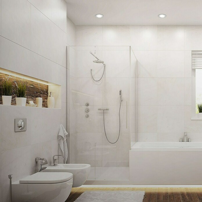 Briloner Led-inbouwspotset Slank (Ø x h: 86 cm x 30 mm, Chroom, 3 st., Neutraal wit) | BAUHAUS