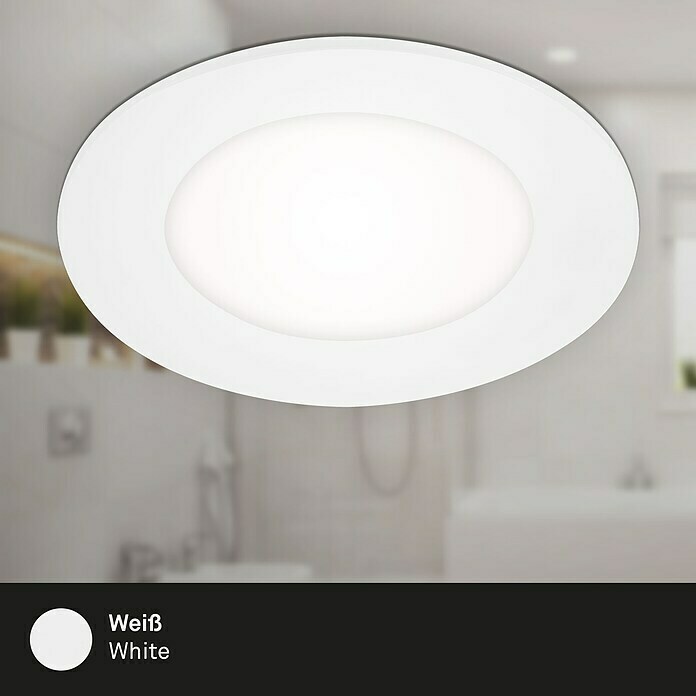 Briloner Led-inbouwspotset Slank (Ø x h: 86 cm x 30 mm, Wit, 3 st., Neutraal wit) | BAUHAUS
