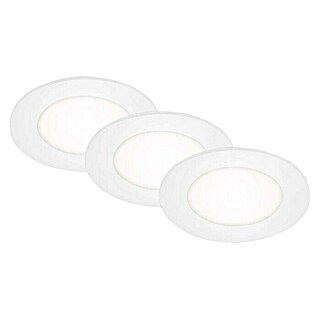 Briloner Led-inbouwspotset Slank (Ø x h: 86 cm x 30 mm, Wit, 3 st., Neutraal wit)