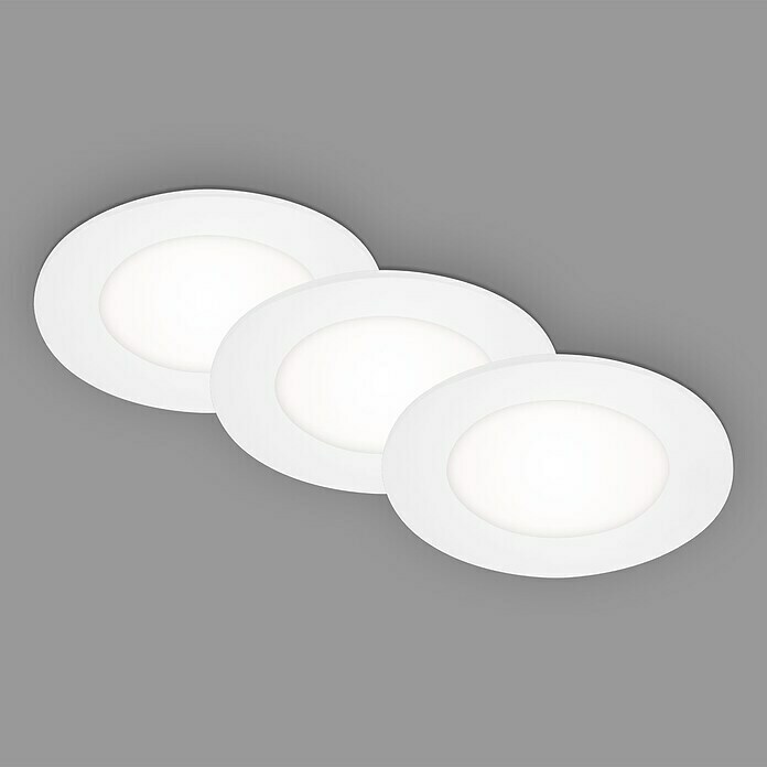 Briloner Led-inbouwspotset (Ø x h: 86 cm x 30 mm, Wit, 3 st., Neutraal wit) | BAUHAUS