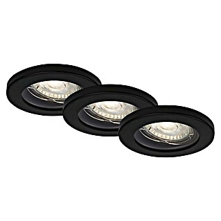 Briloner Led-inbouwspotset Kowali (Zwart, 3 st., Warm wit)