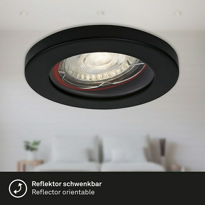Briloner Led-inbouwspotset Kowali (Zwart, 3 st., Warm wit) | BAUHAUS