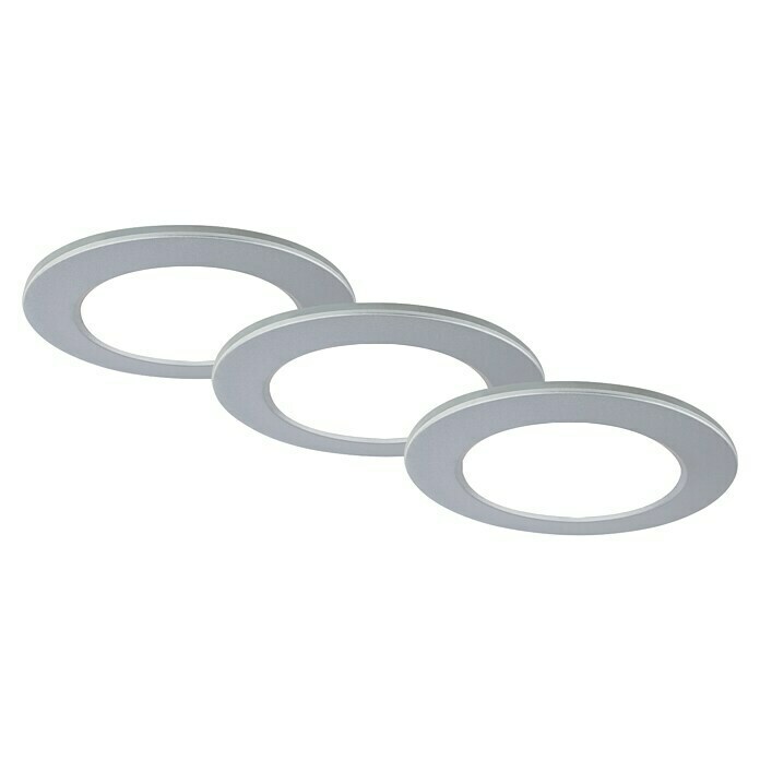 Briloner Led-inbouwspotset (Ø x h: 92 x 45 mm, Chroom, 3 st.) | BAUHAUS
