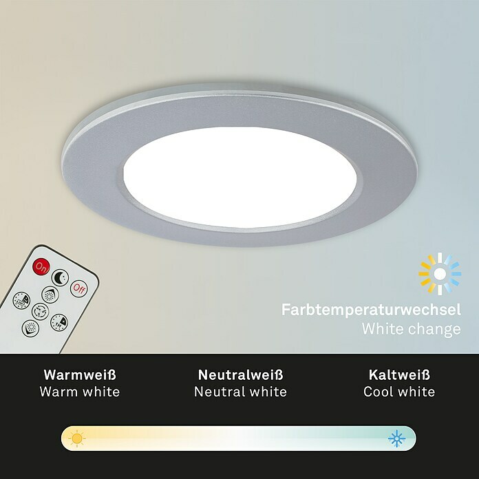 Briloner Led-inbouwspotset (Ø x h: 92 x 45 mm, Chroom, 3 st.) | BAUHAUS