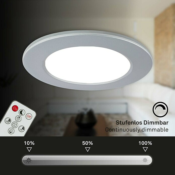 Briloner Led-inbouwspotset (Ø x h: 92 x 45 mm, Chroom, 3 st.) | BAUHAUS