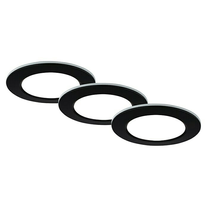 Briloner Led-inbouwspotset (Ø x h: 92 x 45 mm, Zwart, 3 st.) | BAUHAUS