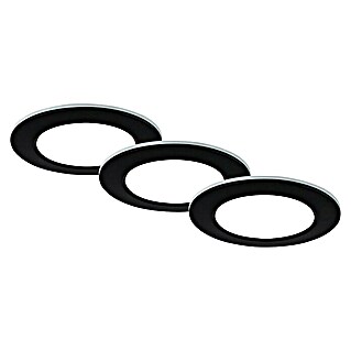 Briloner Led-inbouwspotset (Ø x h: 92 x 45 mm, Zwart, 3 st.)