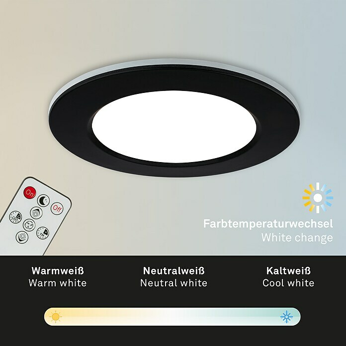Briloner Led-inbouwspotset (Ø x h: 92 x 45 mm, Zwart, 3 st.) | BAUHAUS