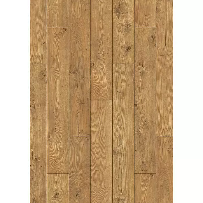 Krono Original Laminat Atlantic 10 - Tawny Chestnut, Landhausdiele, 1.288 x 195 x 10 mm - Hellebraune Holzfußbodenbretter mit unterschiedlichen Maserungen und subtilen Ästen.