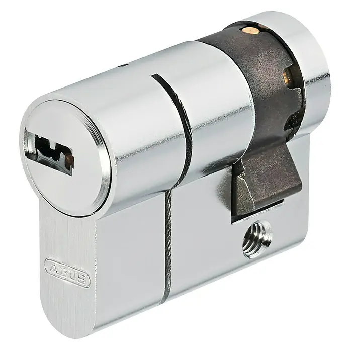 Abus Semicilindro de perfil D6PS N 30/30 SC B - Longitud total interior: 30 mm, Longitud total exterior: 30 mm, Número de llaves: 5 ud. - Cilindro doble ABUS con acabado cromado para mayor seguridad y protección contra robos. Protección sólida para tu hogar.