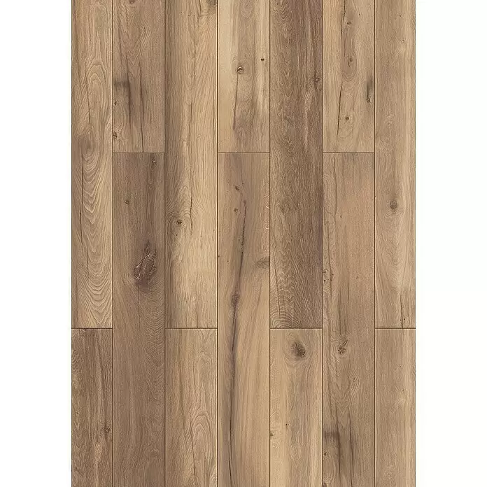 Krono Original Laminat Organic Classic - Wild West Oak, Landhausdiele, 1.288 x 195 x 8 mm - Helle Holzfußbodendielen mit natürlicher Maserung und Ästen, ideal für einen warmen Innenraum.