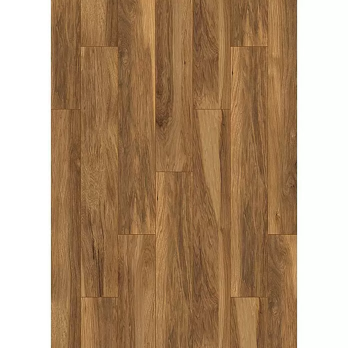 Krono Original Laminat Atlantic 10 - Appalachian Hickory, Landhausdiele, 1.288 x 195 x 10 mm - Brauner Holzboden mit natürlicher Maserung in Dielenoptik.