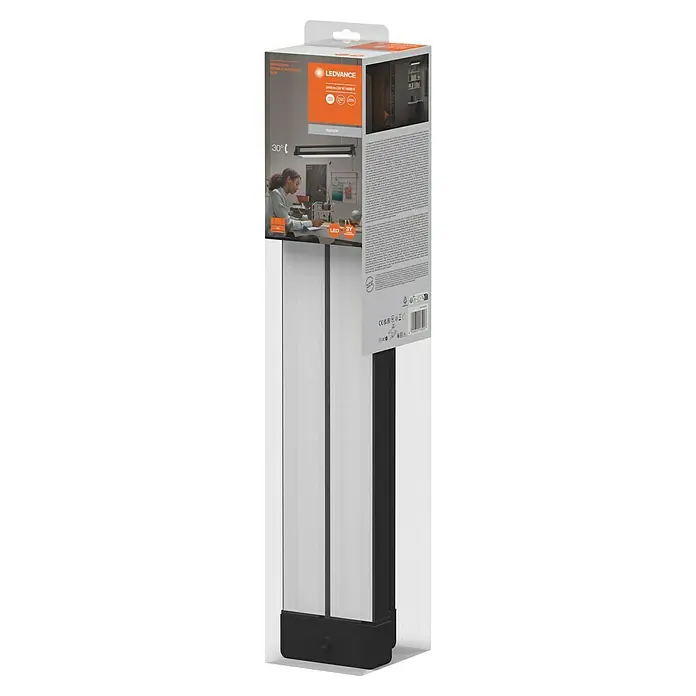 Ledvance LED-Deckenleuchte Office Line Doublerot - 24 W, L x B x H: 59,98 x 11,9 x 10,22 cm, Schwarz, Kaltweiß - Verpackung einer LEDVANCE Office Line Durable Performance Tube Lampe. Die Lampe ist ideal für Büroarbeitsplätze und andere Arbeitsbereiche.