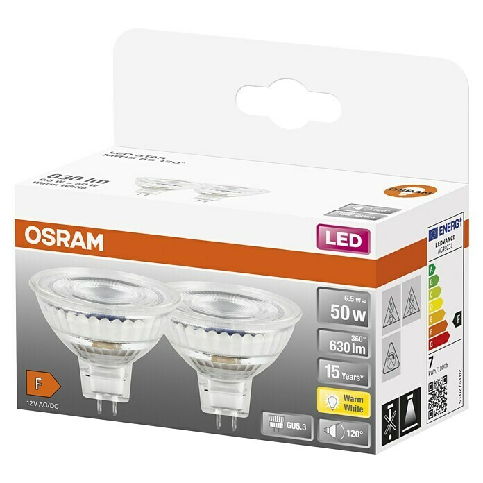 Osram Star LED-Lampen Set MR16 (6,5 W, 630 lm, 2 Stk.) | BAUHAUS