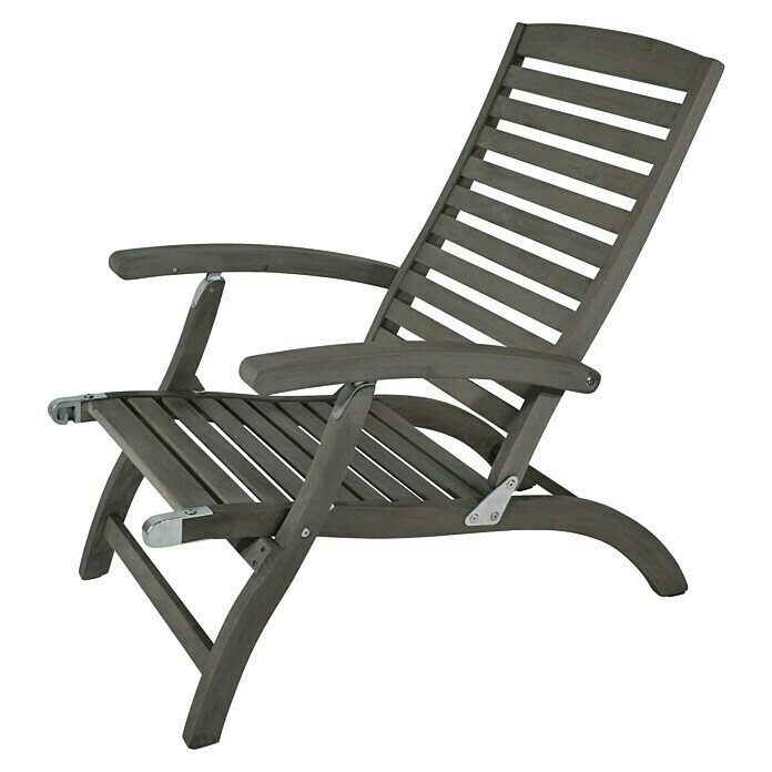 Garten-Liegestuhl Deckchair (Grey Washed, Akazie, Rückenlehne verstellbar) | BAUHAUS