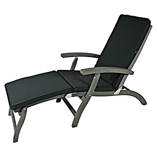 Garten-Liegestuhl Deckchair (Grey Washed, Akazie, Rückenlehne verstellbar)