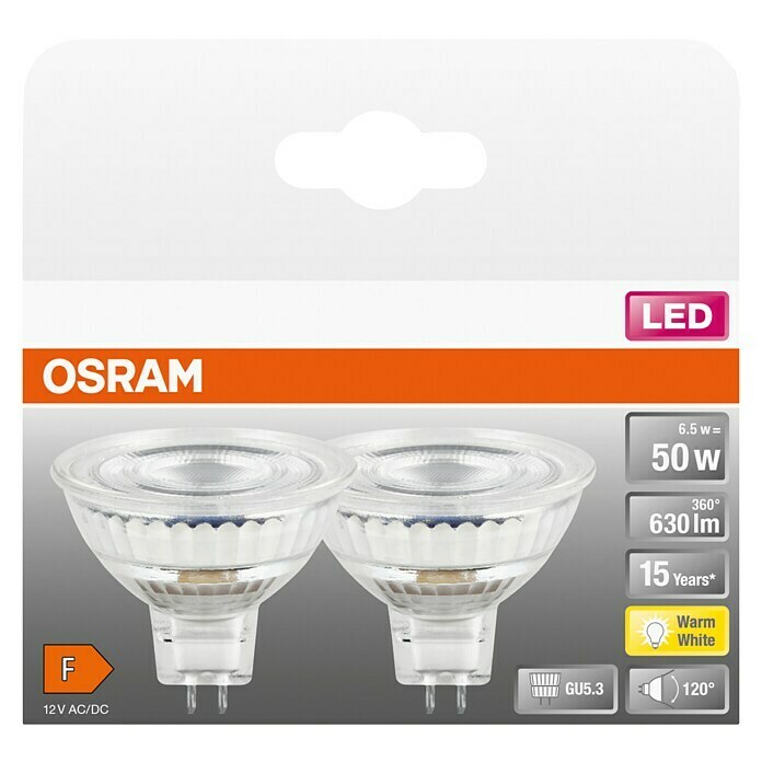 Osram Star LED-Lampen Set MR16 (6,5 W, 630 lm, 2 Stk.) | BAUHAUS