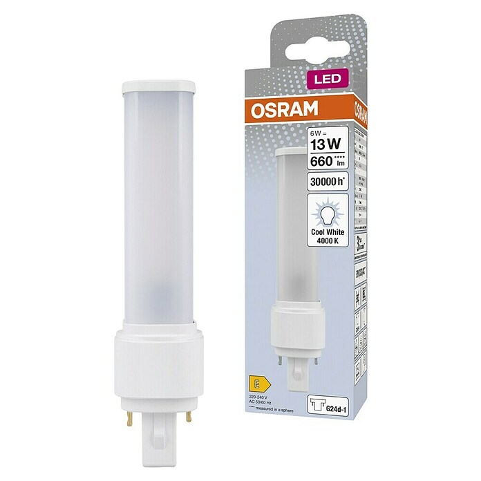 Osram Tubo LED (Largo: 14,8 cm, Blanco frío, 6 W, 660 lm, G24d) | BAUHAUS