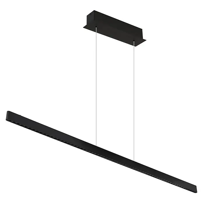 Globo LED-Pendelleuchte Dentsy - 43 W, Neutralweiß, Schwarz, L x B x H: 120 x 9 x 120 cm - Moderne schwarze LED-Hängeleuchte mit minimalistischem Design und eleganten Aufhängungen für eine stilvolle Beleuchtung.