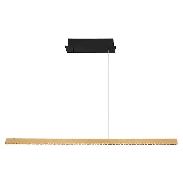 Globo LED-Pendelleuchte Dentsy - 43 W, Neutralweiß, Kupfer, L x B x H: 120 x 9 x 120 cm - Eine moderne LED-Hängeleuchte in Goldoptik mit minimalistischem Design, perfekt für stilvolle Innenräume.