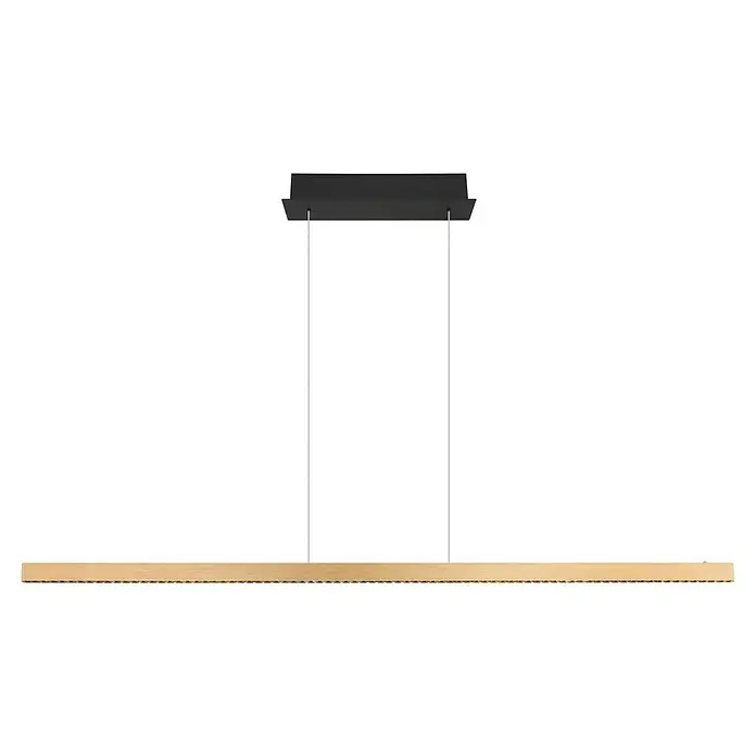 Globo LED-Pendelleuchte Dentsy - 53 W, Neutralweiß, Kupfer, L x B x H: 150 x 9 x 120 cm - Elegante LED-Hängeleuchte mit einer langen, rechteckigen Lichtleiste und einem modernen Design für stilvolle Innenräume.