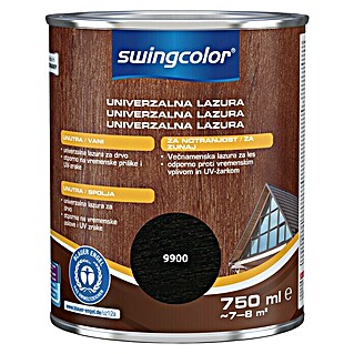 swingcolor Lazura za drvo (Crna, Svilenkasti sjaj, 750 ml)