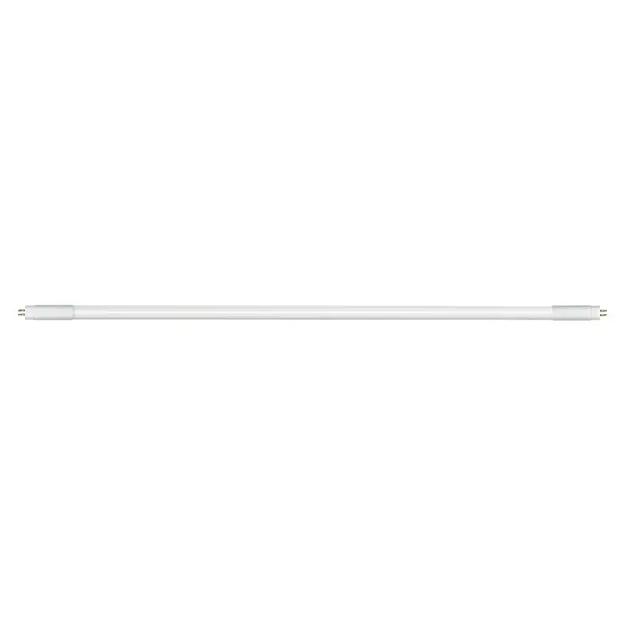 Osram LED-Röhre LED TUBE T5 HF SHORT - Länge: 53 cm, Warmweiß, 7 W, 770 lm, G5 - Nahaufnahme einer weißen Leuchtstoffröhre mit Stiftkontakten an beiden Enden, die für eine gleichmäßige Beleuchtung sorgt.