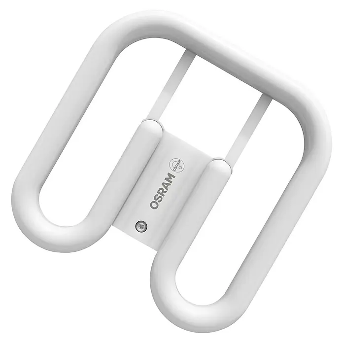 Osram LED-Röhre DULUX LED SQ - Länge: 13,7 cm, Warmweiß, 7 W, 720 lm, GR8, 3.000 K - Nahaufnahme einer weißen Osram LED Lampe, die ein modernes und energieeffizientes Design zeigt.