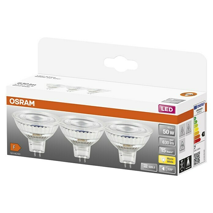 Osram Star LED-Lampen Set MR16 (6,5 W, 630 lm, 3 Stk.) | BAUHAUS