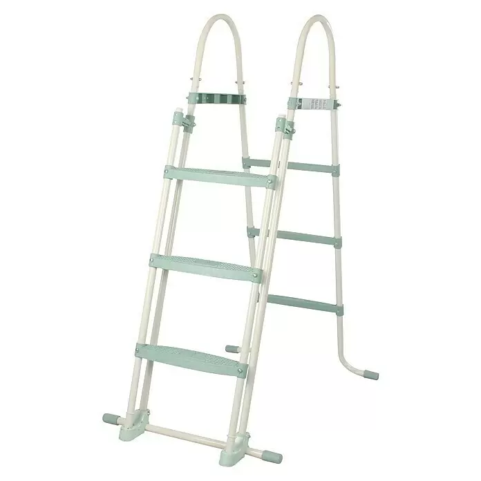 Swim Essentials Poolleiter - Passend für: Aufstellpools bis 100 cm Höhe, Stahl, Grün - Cremefarbene und mintgrüne Kunststoff-Poolleiter für Aufstellbecken mit rutschfesten Stufen.