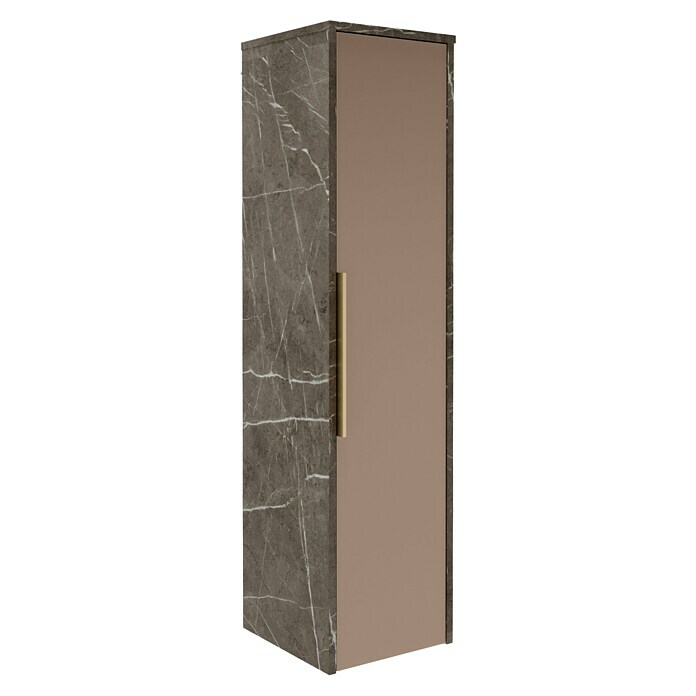 Camargue Marble Midischrank (30 x 32,5 x 121,6 cm, Grau Marmor/Goldbronze, Anschlag: Rechts) | BAUHAUS