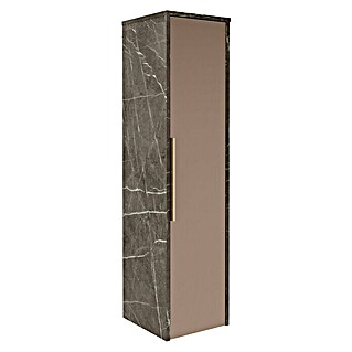 Camargue Marble Midischrank (30 x 32,5 x 121,6 cm, Grau Marmor/Goldbronze, Anschlag: Rechts)