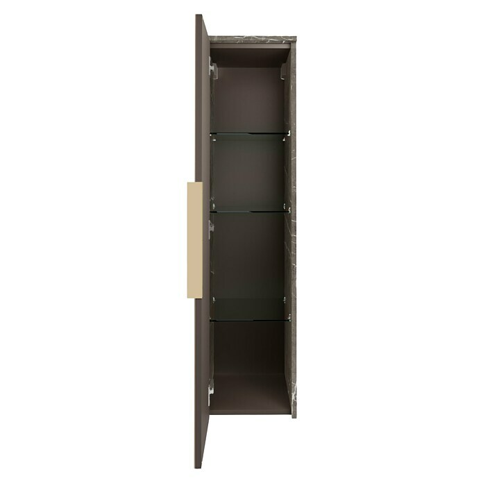 Camargue Marble Midischrank (30 x 32,5 x 121,6 cm, Grau Marmor/Goldbronze, Anschlag: Links) | BAUHAUS