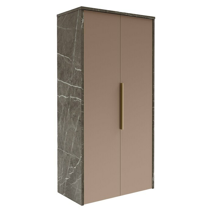 Camargue Marble Midischrank (60 x 32,5 x 121,6 cm, Grau Marmor/Goldbronze) | BAUHAUS