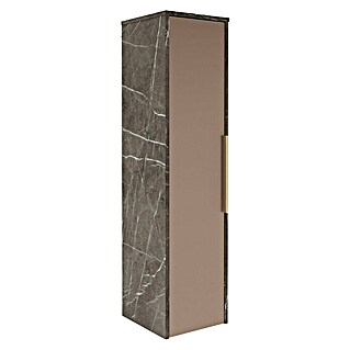 Camargue Marble Midischrank (30 x 32,5 x 121,6 cm, Grau Marmor/Goldbronze, Anschlag: Links)